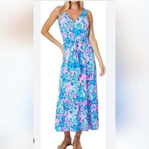 NWT XL Lilly Pulitzer Madsen V-Neck Midi Dress